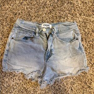 RSQ Light Blue Frayed Denim Shorts